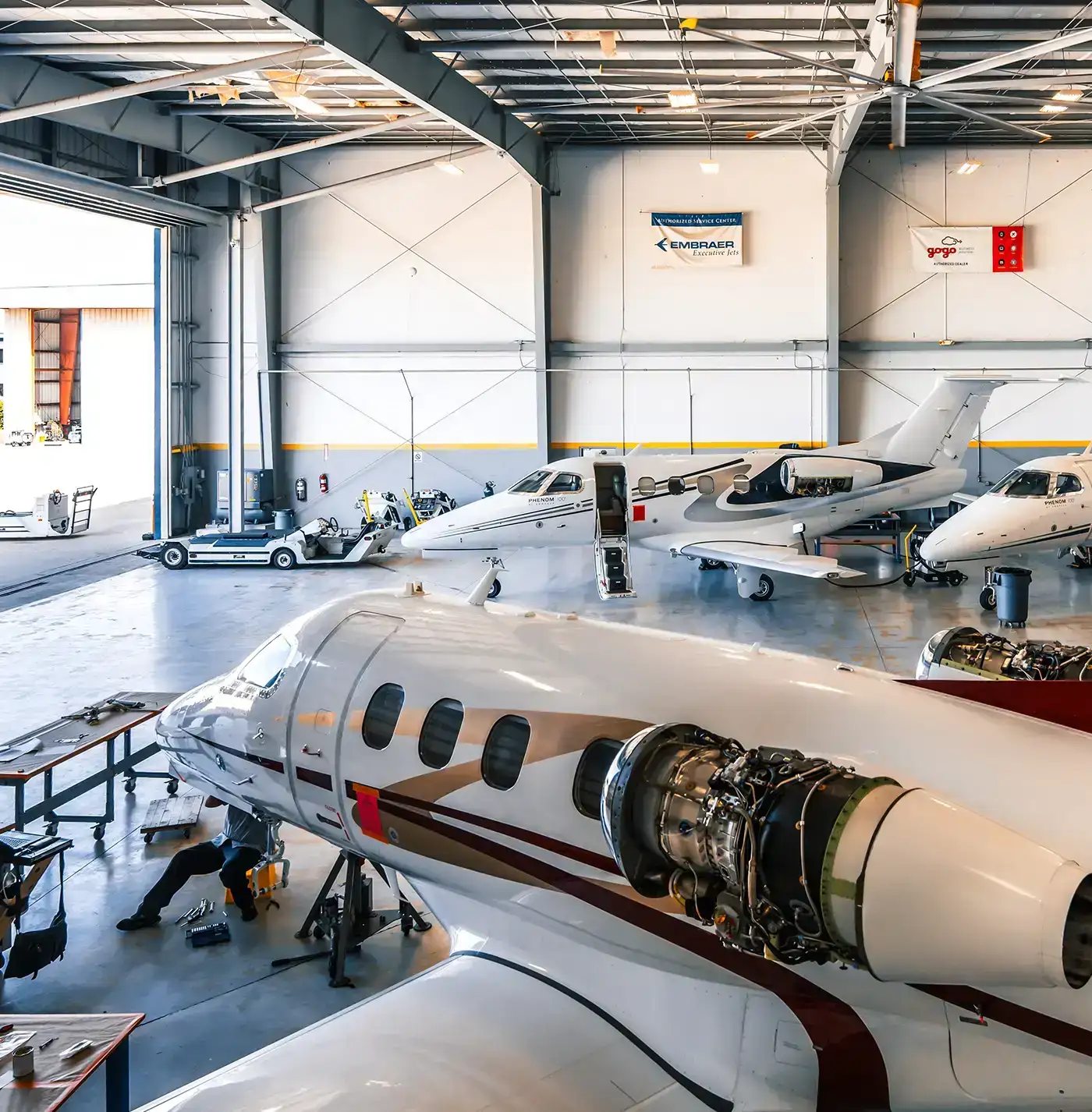 Jets in Naples hangar