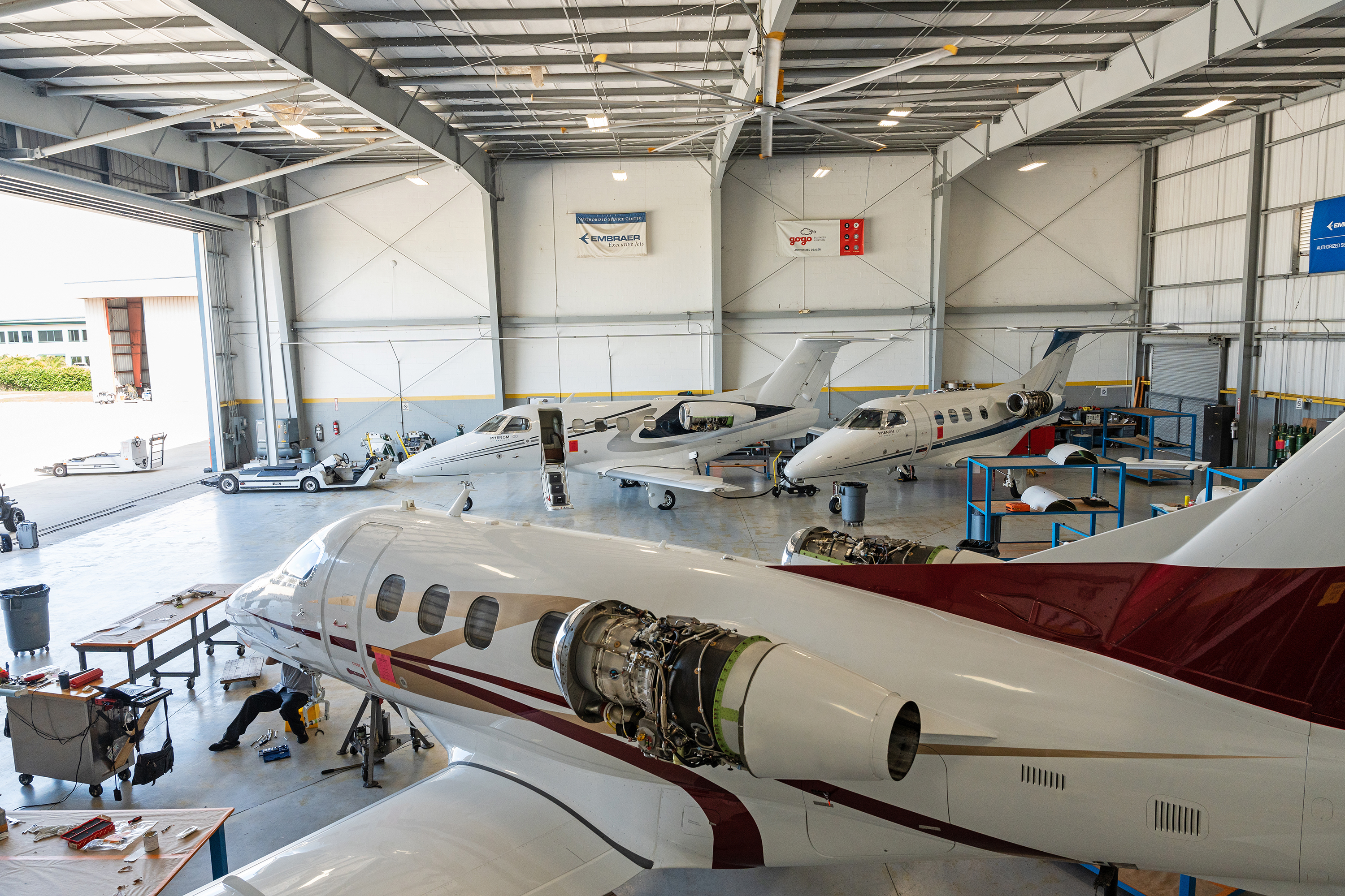 Jets in hangar services